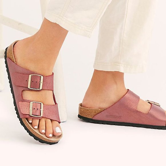 birkenstock washed metallic port